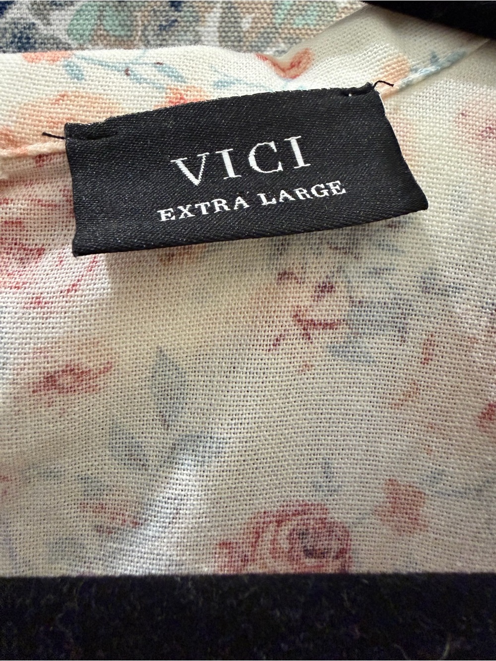 VICI Floral Ruched Midi Dress Size XL Linen Blend Pink Ivory - Picture 2 of 3